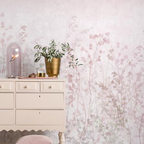 Carta da parati contemporanea - FLOWN - ROSE ASH - Mr Perswall - in tessuto non tessuto / a fiori / rosa