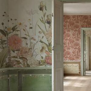 Carta da parati contemporanea - DAHLIA - Mr Perswall - con motivi floreali / aspetto tessuto / multicolore