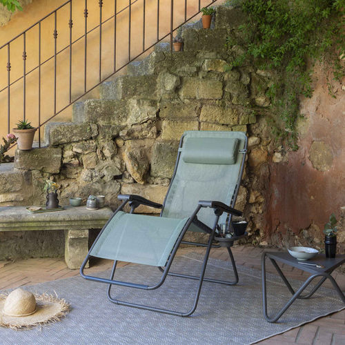 Poltrona relax contemporanea - Rsxa Clip - Lafuma Mobilier - in Batyline® / in acciaio / con poggiapiedi