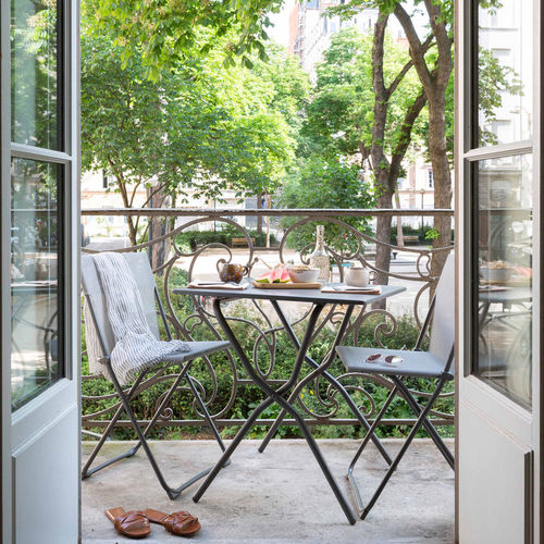 Tavolo contemporaneo - Balcony II  - Lafuma Mobilier - in acciaio galvanizzato / con supporto in acciaio galvanizzato / quadrato
