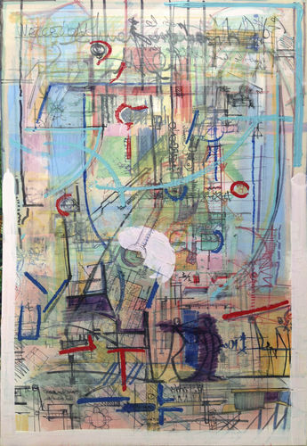 Quadro acrilico - Untitled 1 STRATICOLLAGE - San Polo Art Gallery | Contemporary Art & Design i - misto / astratto / per gallerie d'arte