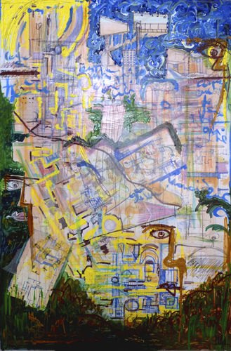 Quadro acrilico - Starry Night STRATICOLLAGE - San Polo Art Gallery | Contemporary Art & Design i - misto / astratto / per gallerie d'arte