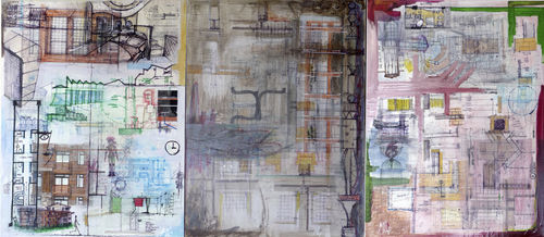Quadro acrilico - Trypctic 2 STRATICOLLAGE - San Polo Art Gallery | Contemporary Art & Design i - misto / su carta / astratto