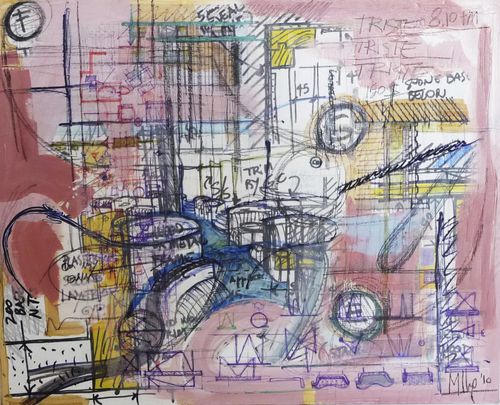 Quadro acrilico - Untitled Rosa STRATICOLLAGE - San Polo Art Gallery | Contemporary Art & Design i - misto / su carta / astratto