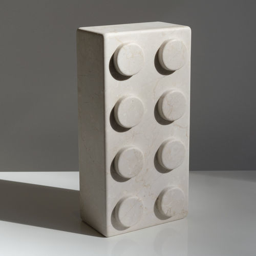 Scultura in marmo - BRICK 8 - Botticino  - San Polo Art Gallery | Contemporary Art & Design i - da appoggio / per gallerie d'arte / beige