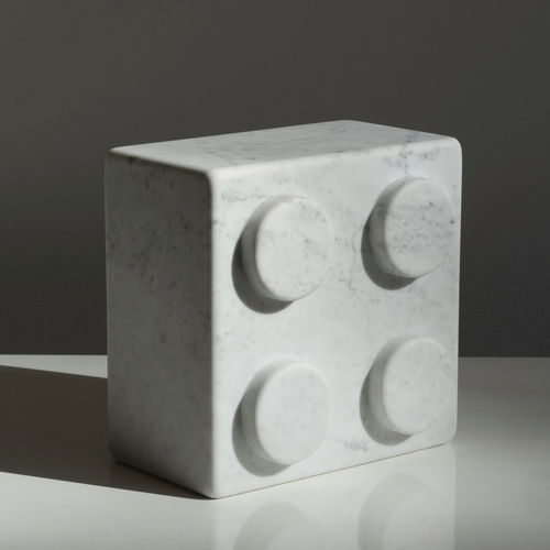 Scultura in marmo - Brick 4 - Calacatta Oro - San Polo Art Gallery | Contemporary Art & Design i - da esterno / da giardino / fatta a mano