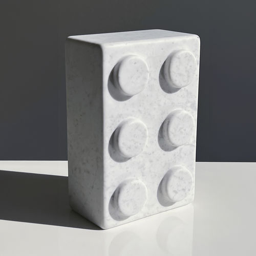 Scultura in marmo di Carrara - BRICK 6  - San Polo Art Gallery | Contemporary Art & Design i - da appoggio / per gallerie d'arte / bianca