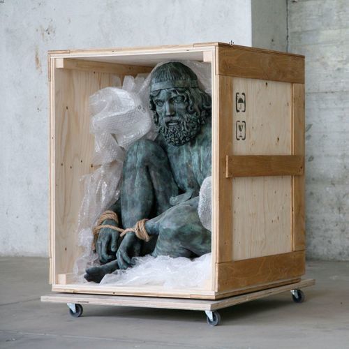 Scultura in legno - Box n° 2 - Bronzo di Riace, 2016 - San Polo Art Gallery | Contemporary Art & Design i - in gesmonite / fatta a mano / Made in Italy