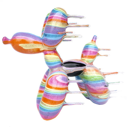 Scultura in metallo - Blown Away Balloon Dog - Rainbow Sherbet - San Polo Art Gallery | Contemporary Art & Design i - in resina / bentonitica / in acrilico
