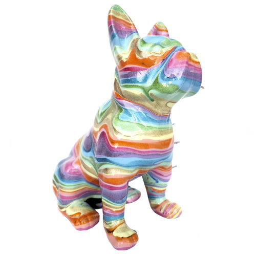 Scultura in metallo - Blown Away Frenchie - Rainbow Sherbet - San Polo Art Gallery | Contemporary Art & Design i - in resina / in acrilico / fatta a mano