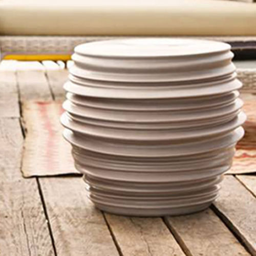Sgabello contemporaneo - DEDON BABYLON - Monolite Ipergres - in ceramica / con base centrale / fatto a mano