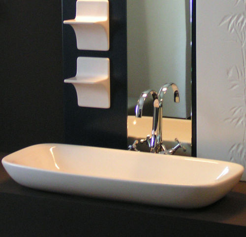 Lavabo da appoggio - UMA - Monolite Ipergres - in gres / rettangolare / contemporaneo