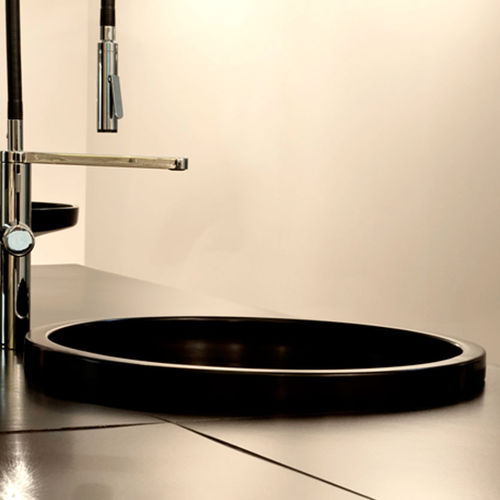 Lavello a 1 vasca - KERAMOS - Monolite Ipergres - con gocciolatoio / in ceramica / da incasso