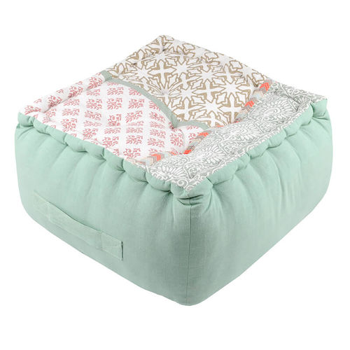 Pouf contemporaneo - Neorev - in cotone / quadrato / da sala
