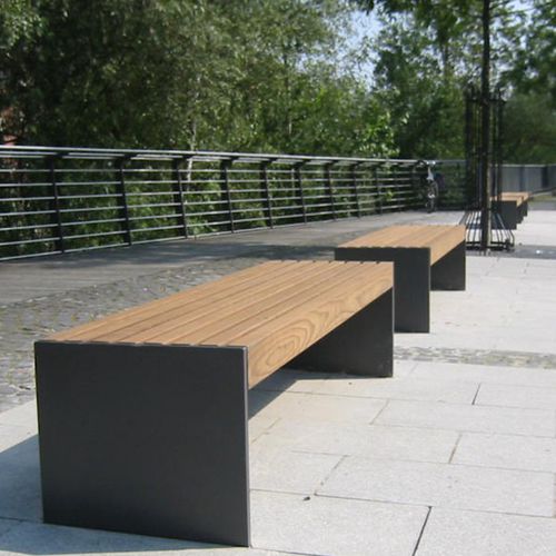 Panca per spazi pubblici classica - WEILA - DW Windsor - in legno di latifoglie / in acciaio galvanizzato / in poliestere