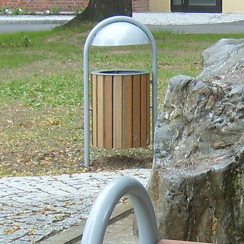 Portarifiuti pubblico - JUNO DOME - DW Windsor - in acciaio inossidabile / con coperchio / classico