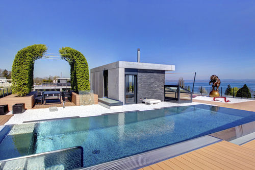 Piscina a straripamento - 8,80 x 3,10 m - BERNDORF METALL- UND BÄDERBAU GMBH - coperta / da esterno / da interno