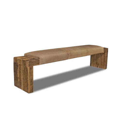 Panca contemporanea - TEXAS  - Bendic International - in rovere / in pelle / senza schienale