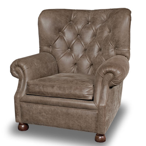 Poltrona chesterfield - OLDHAM - Bendic International - in pelle / con cuscino rimovibile / a orecchioni
