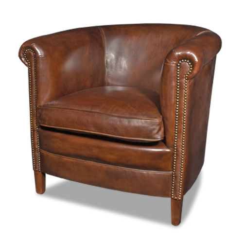 Poltrona club classica - YORK - Bendic International - in pelle / con cuscino rimovibile / marrone