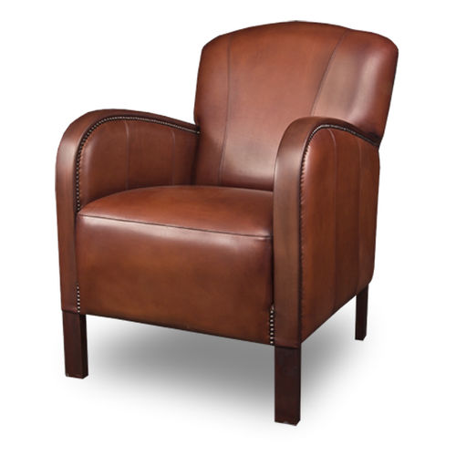 Poltrona Art Deco - FINSBURY - Bendic International - in pelle / in faggio / grigia