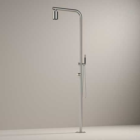 Colonna doccia da esterno - AR090 - hotbath - in acciaio / da parete / contemporanea