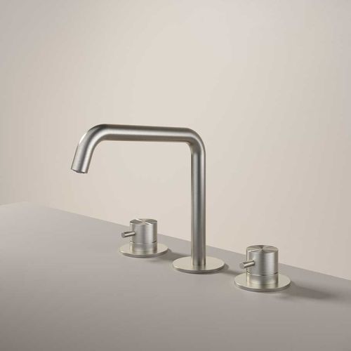 Miscelatore doppio comando per lavabo - AR033 - hotbath - da appoggio / in acciaio inossidabile / da bagno