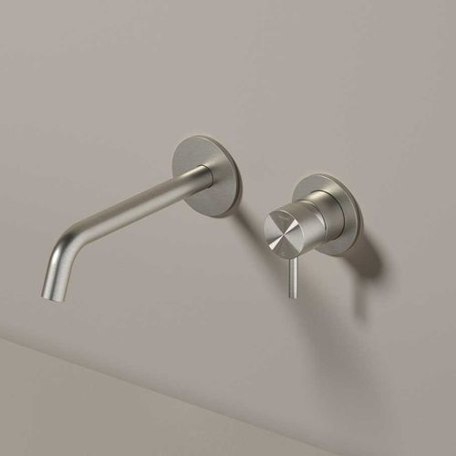 Miscelatore per lavabo - AR124 - hotbath - da parete / da incasso / in acciaio inossidabile spazzolato