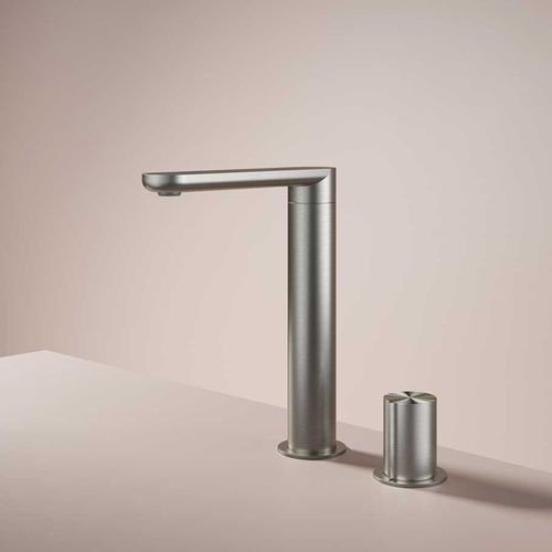 Miscelatore per lavabo - GT023H - hotbath - da appoggio / in acciaio inossidabile spazzolato / da bagno