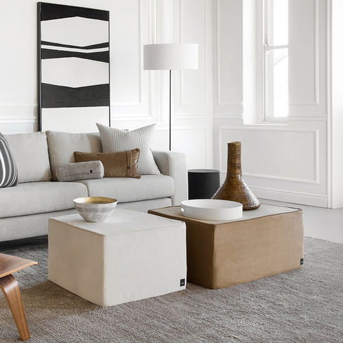 Ottomana contemporanea - LARGE  - https://www.vetsak.com - in velluto / quadrata / imbottita