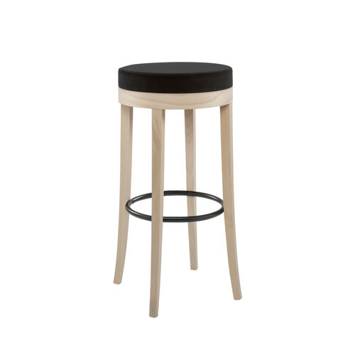 Sgabello da bar contemporaneo - BACCO SG03A - New Life Contract - in pelle / con supporto in faggio / imbottito