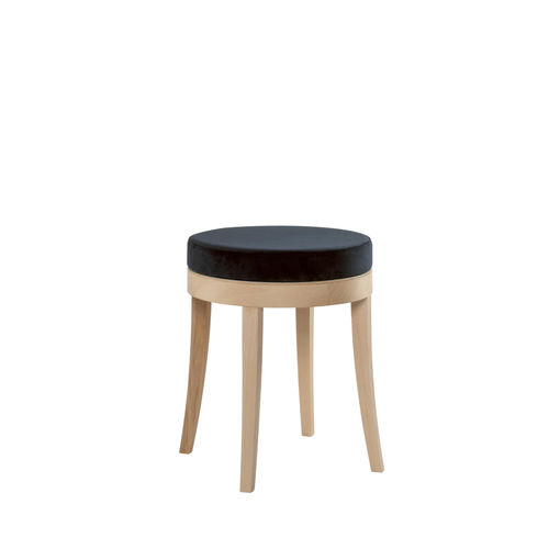 Sgabello contemporaneo - BACCO SG03B - New Life Contract - in pelle / in faggio / con supporto in faggio