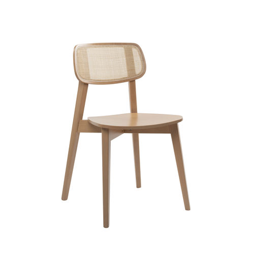 Sedia contemporanea - HELLEN OVAL ONE SE01C - New Life Contract - da interno / in legno / impilabile