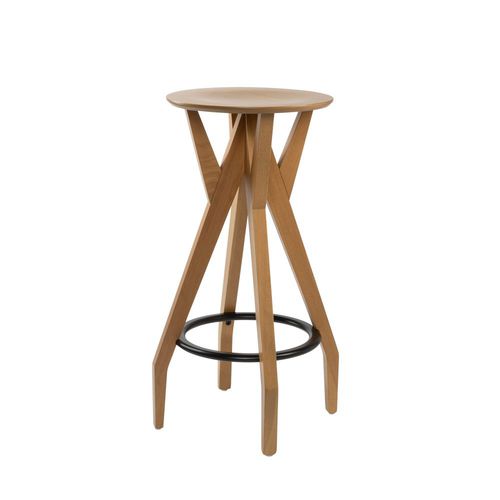 Sgabello da bar contemporaneo - MARTINA SG01 - New Life Contract - in faggio / in legno compensato / con supporto in faggio
