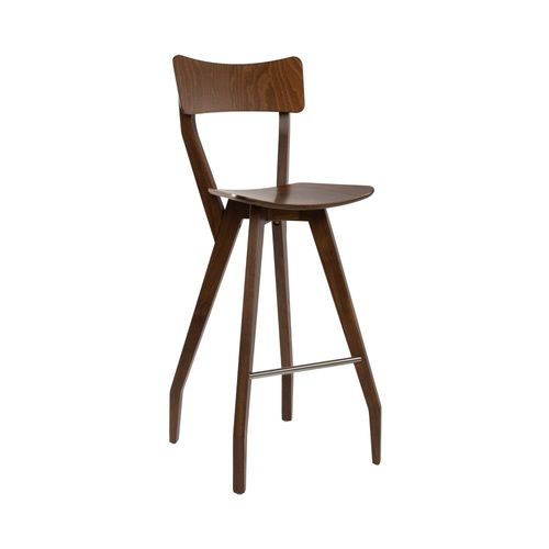 Sgabello da bar design minimalista - MARTINA SG01S - New Life Contract - in legno compensato / con supporto in faggio / con poggiapiedi