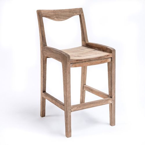 Sedia alta contemporanea - CURVE  - GOMMAIRE - da esterno / in teak / per uso residenziale