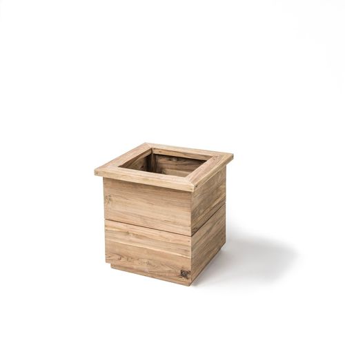 Fioriera in teak - FERDY 50 - GOMMAIRE - quadrata / contemporanea / da esterno