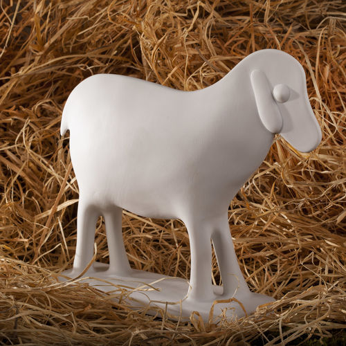Scultura in porcellana di Limoges - MOUTON NAIF - Jacques Pergay - per ristorante