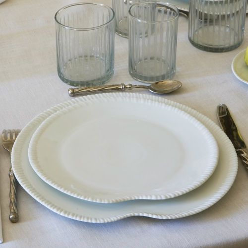 Piatto piatto - MARINE - Jacques Pergay - per dessert / rotondo / in porcellana di Limoges