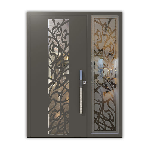 Porta d'ingresso - RIVANNA - REMO Security Doors - in acciaio galvanizzato / battente / semivetrata
