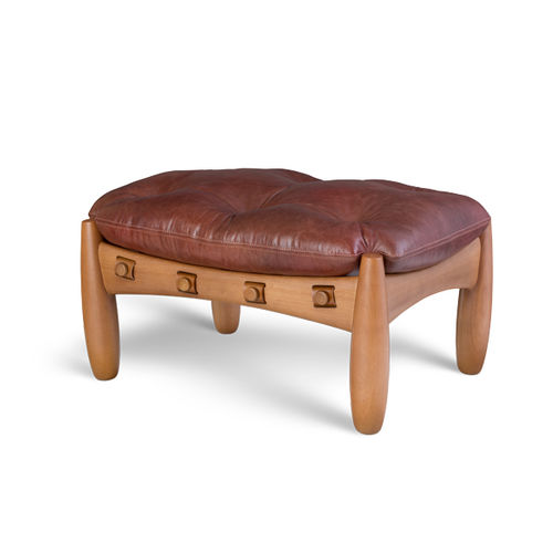 Poggiapiedi contemporaneo - MOLE - LinBrasil - in pelle / in legno massiccio