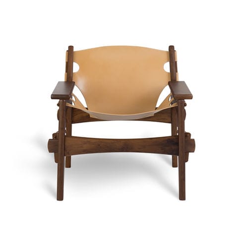 Poltrona contemporanea - KILIN - LinBrasil - in pelle / in legno massiccio / in faggio