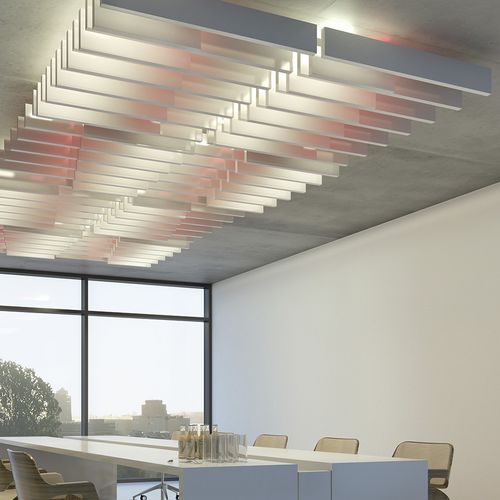 Controsoffitto a doghe - LINEAR BAFFLE - Tacer Ltd. - ad isola / decorativo