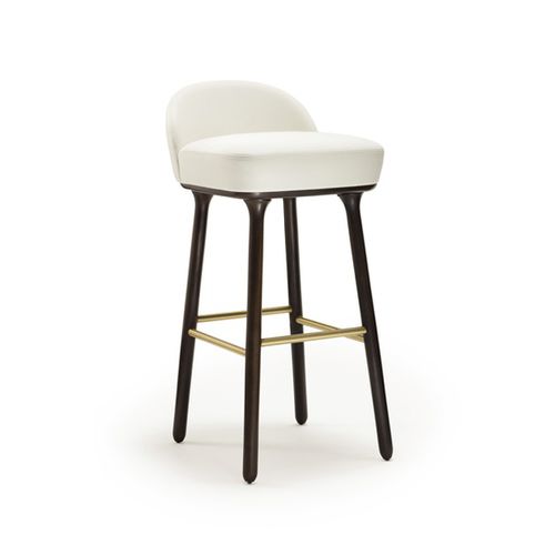 Sgabello da bar contemporaneo - BEETLEY  - Sé collections - in pelle / con supporto in legno / imbottito