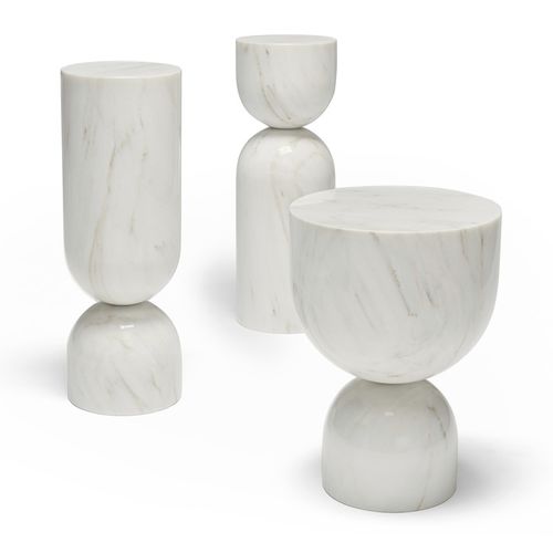 Tavolo d'appoggio contemporaneo - TIME PIECE - Sé collections - in marmo / rotondo / per uso residenziale