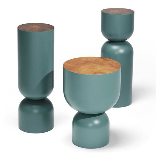 Tavolo d'appoggio contemporaneo - TIME PIECE - Sé collections - impiallacciato in legno / rotondo / per uso residenziale