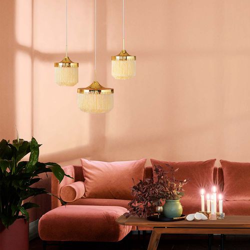 Lampada a sospensione - FRINGE - Warm  Nordic - in ottone lucidato / in viscosa / classica