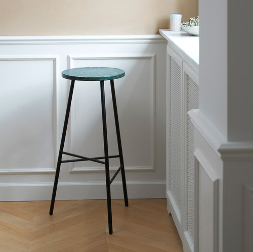 Sgabello da bar contemporaneo - PEBBLE RE-PLAST - Warm  Nordic - in plastica / con supporto in metallo / con 3 piedi
