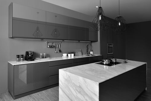 Cucina contemporanea - MOD 4 - Alustil - in vetro / in marmo / in alluminio