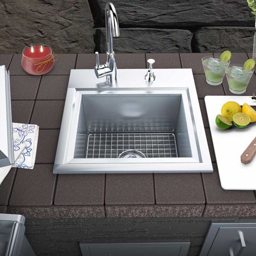 Lavello a 1 vasca - B-PS21 - SUNSTONE - senza gocciolatoio / in acciaio inossidabile / da incasso